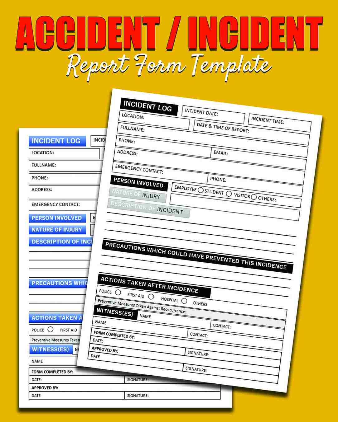 Workplace Incident Report Form Template